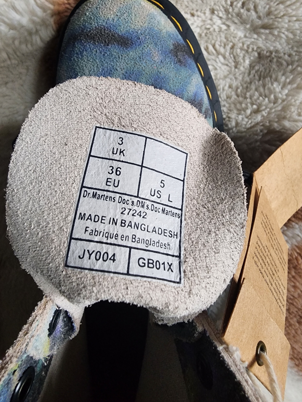 Dr. Martens Iridescent Blue-Teal Tie-Dye Lace-Up Boots - Picture 5 of 6